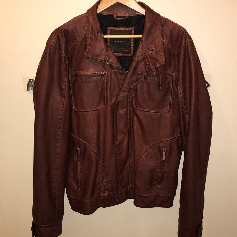 Zara Man leather coat